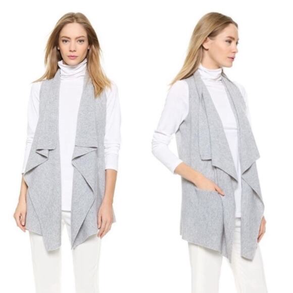 Vince Sweaters - Vince Cashmere Sleeveless Cardigan Grey Size Large